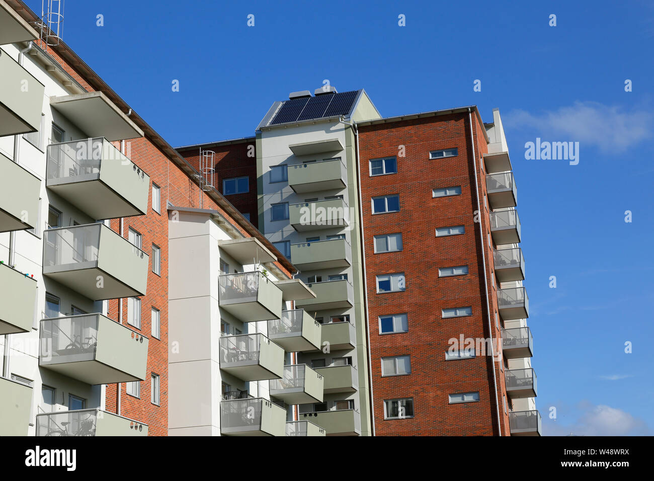 Sodertalje, Sweden - June 27, 2019: Multi-storey residential apartment buildings. Stock Photo