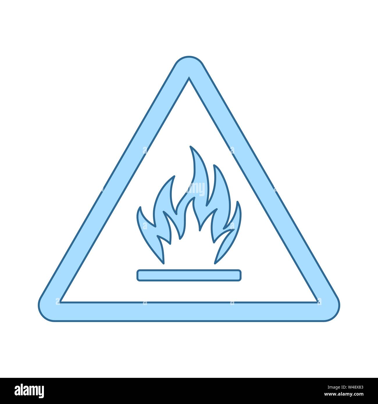 Flammable Icon. Thin Line With Blue Fill Design. Vector Illustration ...