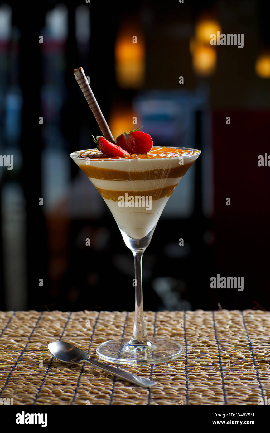 Tiramisu served in a martini glass Stock Photo Alamy