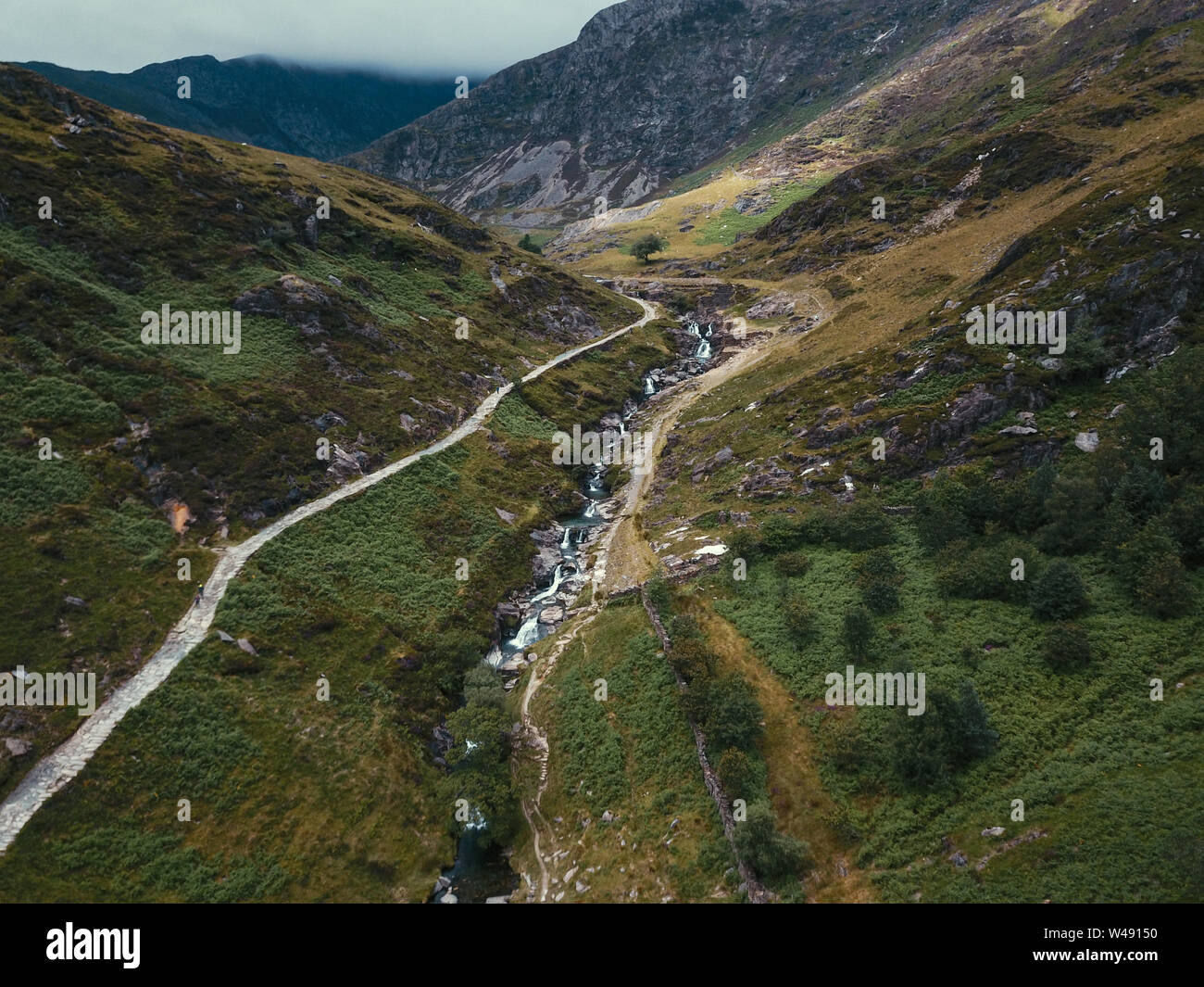 Snowdonia National Park, Wales- Aerial View Of Watkins Path And ...