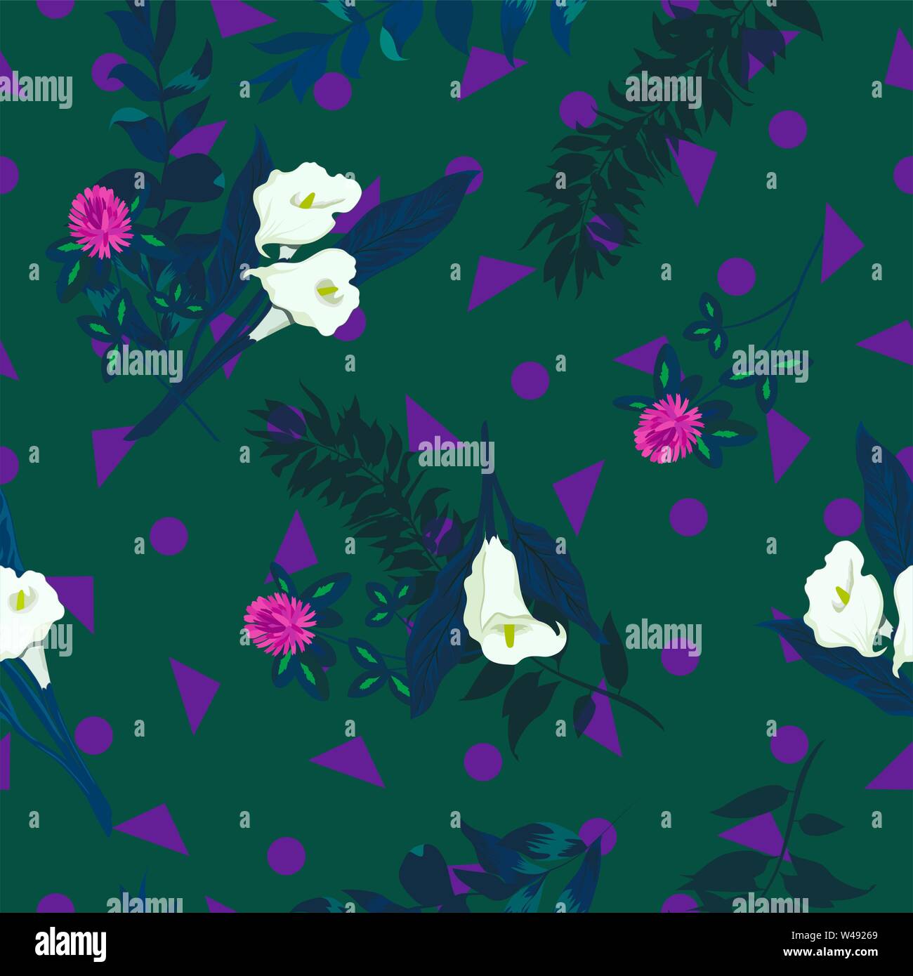 Seamless vector floral pattern with wild flowers Stock Vector Image ...