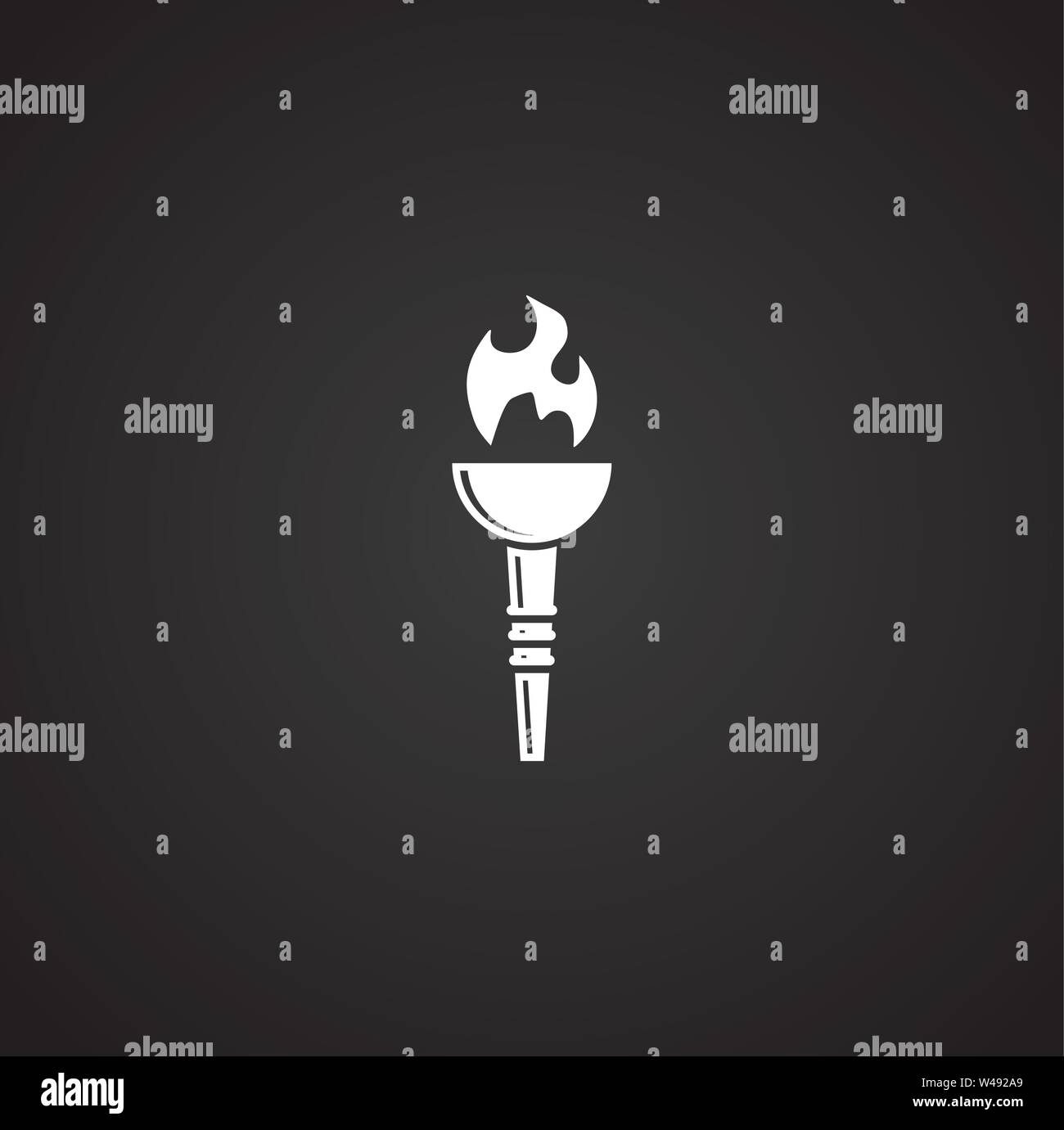 Torch icon on background for graphic and web design. Simple ...