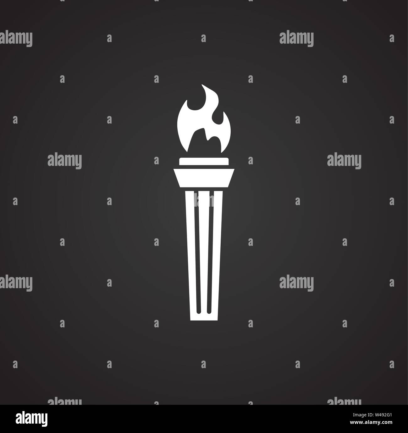 Torch icon on background for graphic and web design. Simple ...