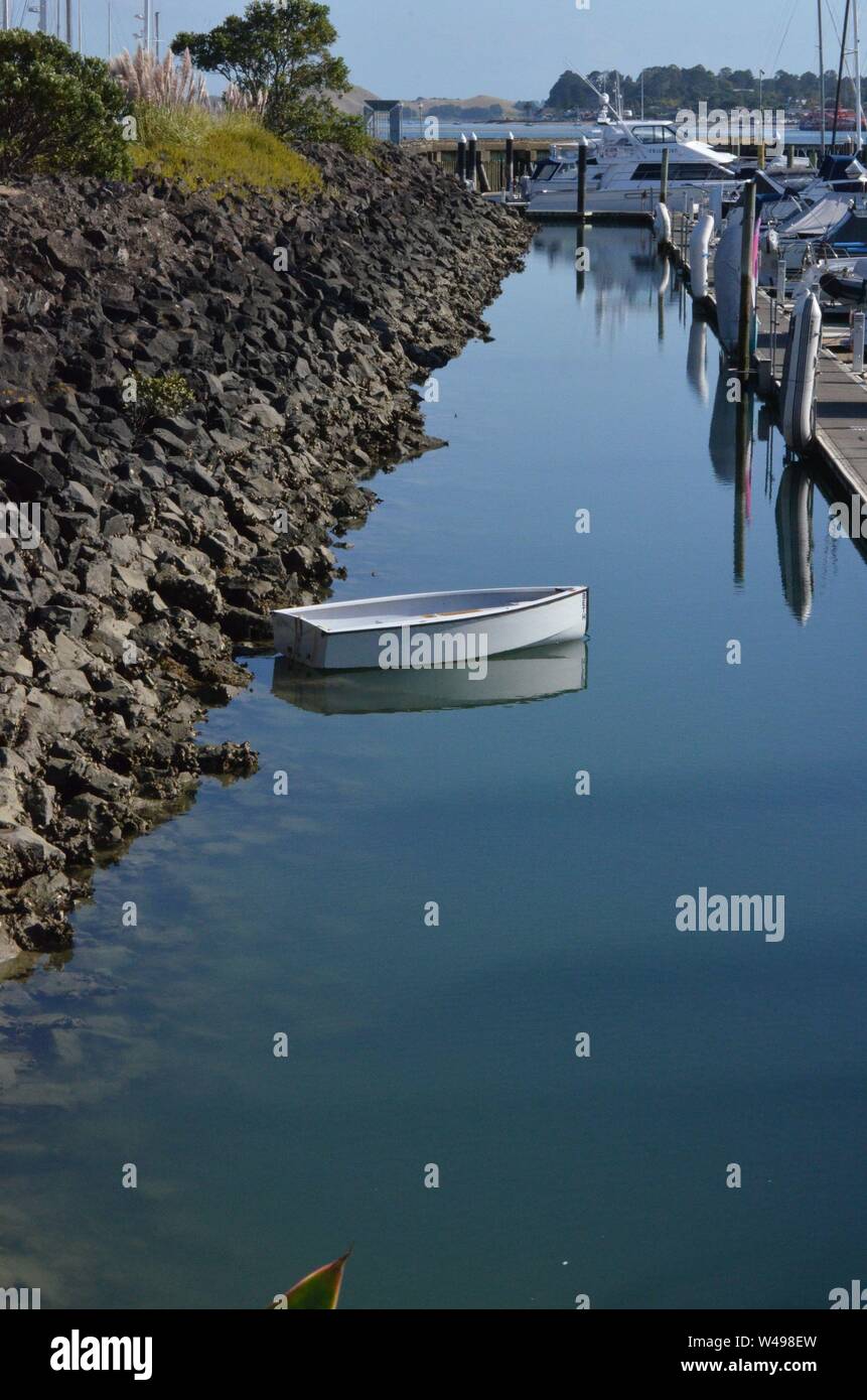 Stranded Row Boat Besides the Bucklands Beach Yacht Club in Auckland