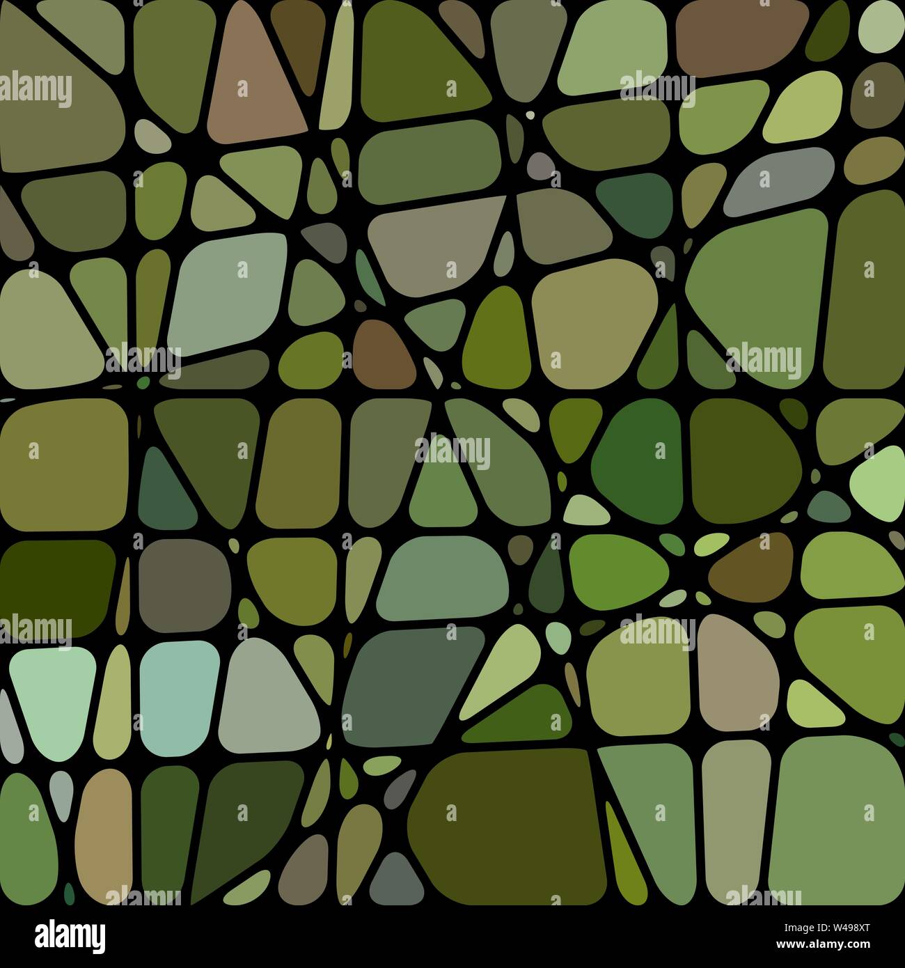 abstract vector stained-glass mosaic background - green and brown Stock ...