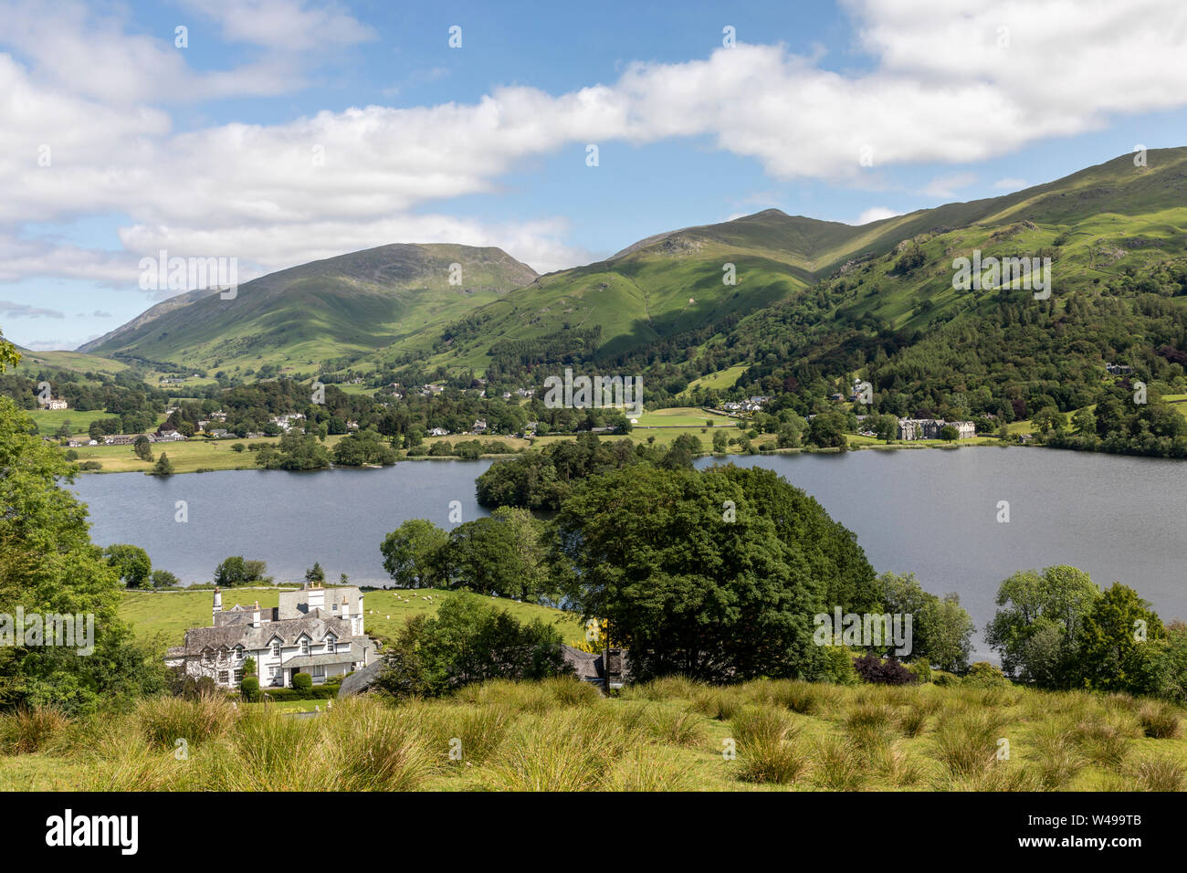 Grasmere from Red Bank looking towards Heron Pike and Rydal Fell Stock Photo