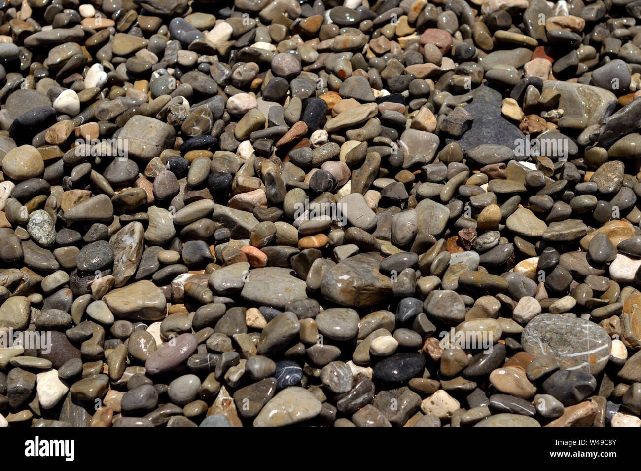 Small stones on the beach in France- Nice Stock Photo
