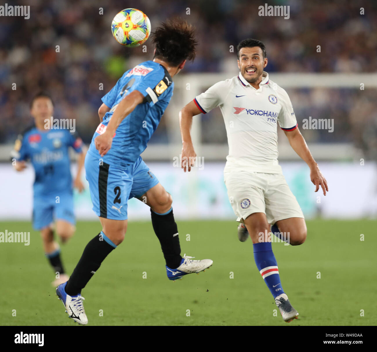 July 19 19 Yokohama Japan England S Chelsea Fc Pedro Fights The Ball Against Japan S Kawasaki Frontale Kyohei Noborizato During An International Friendly Match J League World Challenge 19 In Yokohama Suburban Tokyo