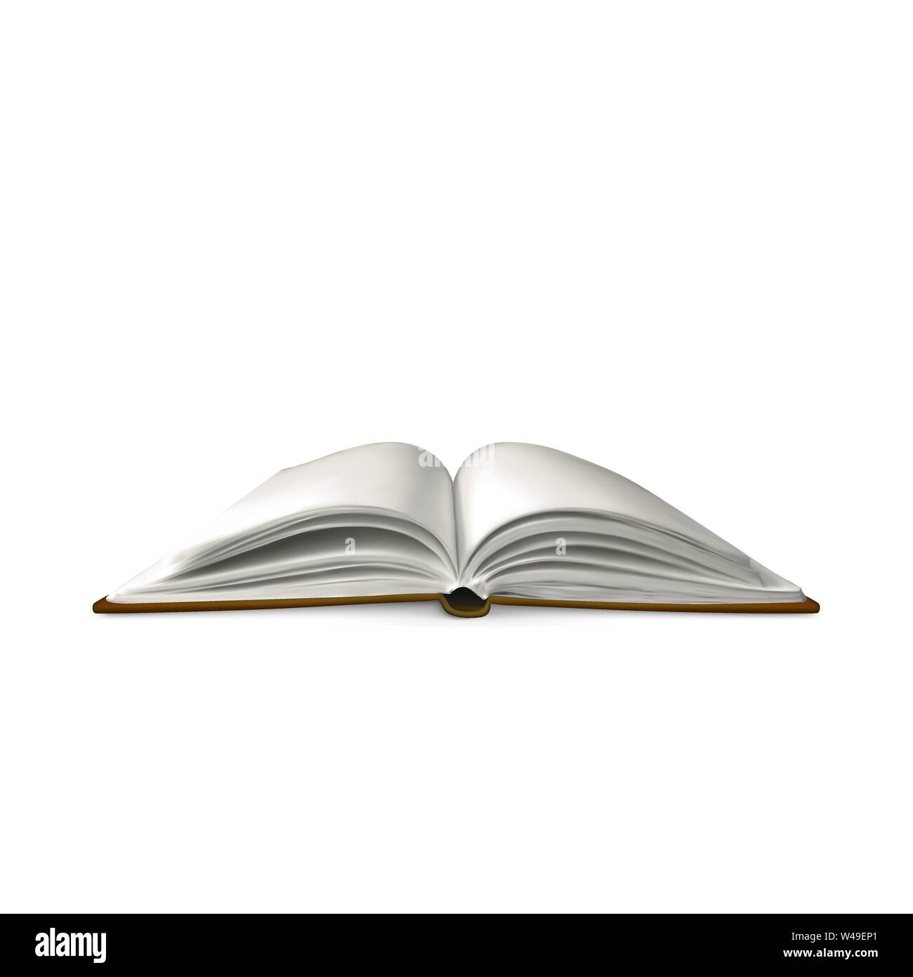 Realistic open book. Book template with white pages. Vector illustration Stock Vector