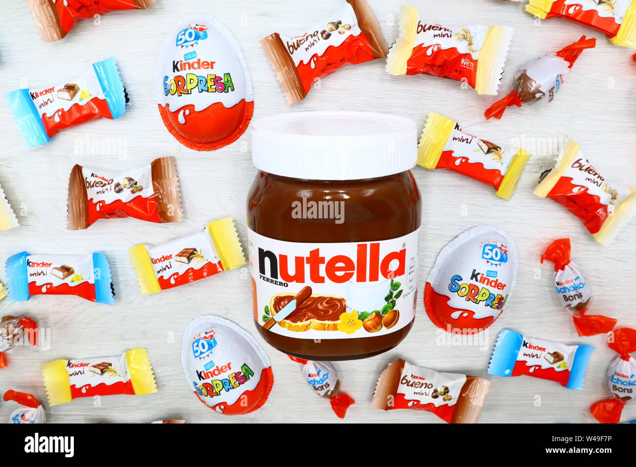 Nutella Kinder Surprise and Kinder Chocolates made in Italy by
