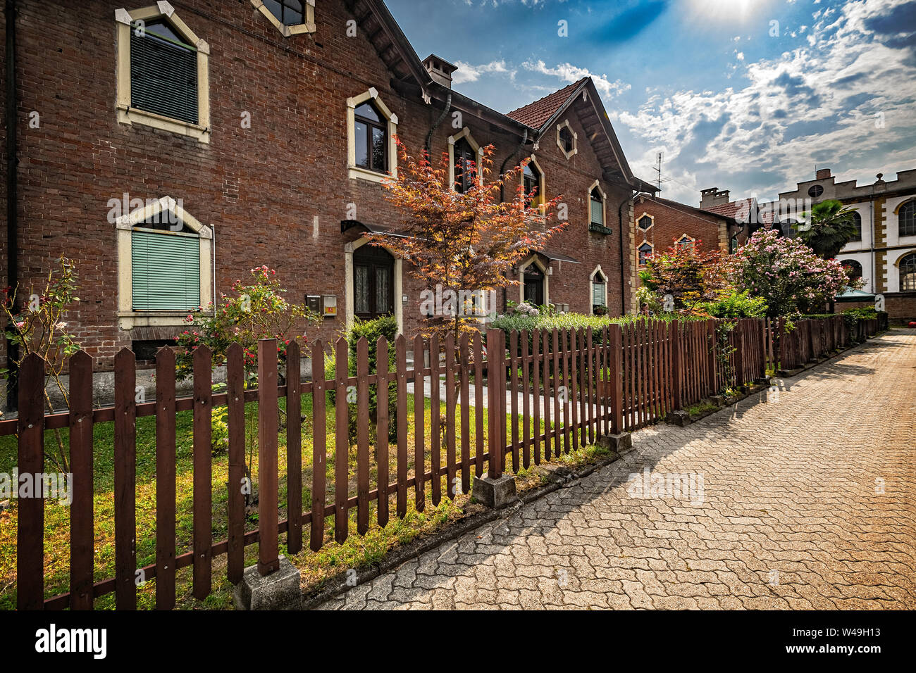 Italy Piedmont Turin - Collegno  Worker Village Leumann ( Villaggio Operaio Leumann -worker’s village Stock Photo