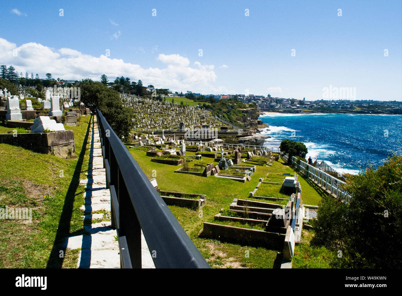 Waverley Cemetery, Bondi to Coogee coastal walk, Sydney Australia Stock Photo