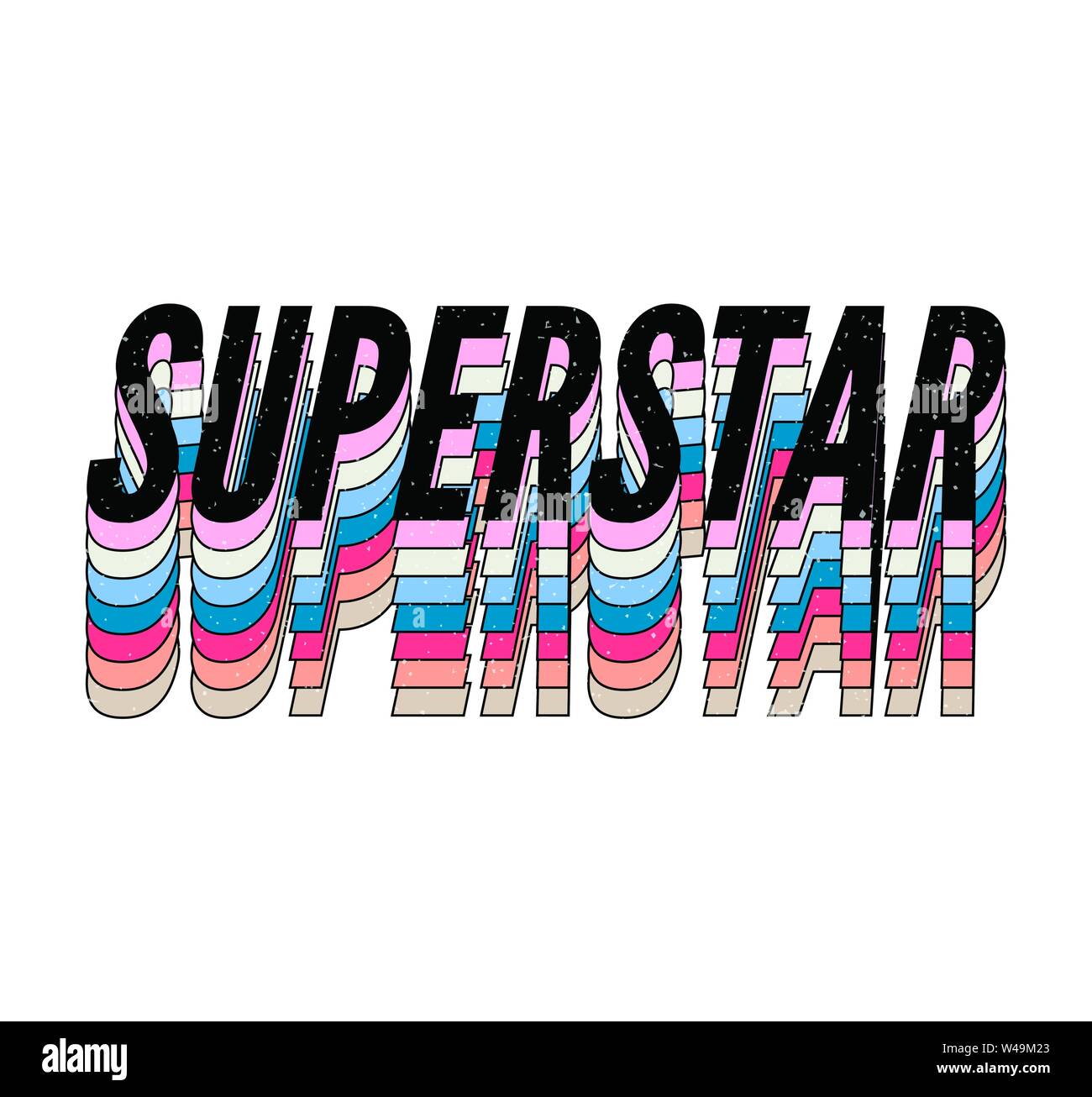 Slogan Superstar Phrase Graphic Vector Print Fashion Lettering Stock