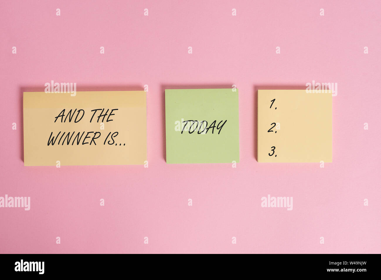 Winner Work Note Writing note showing And The Winner Is. Business concept for announcing ...