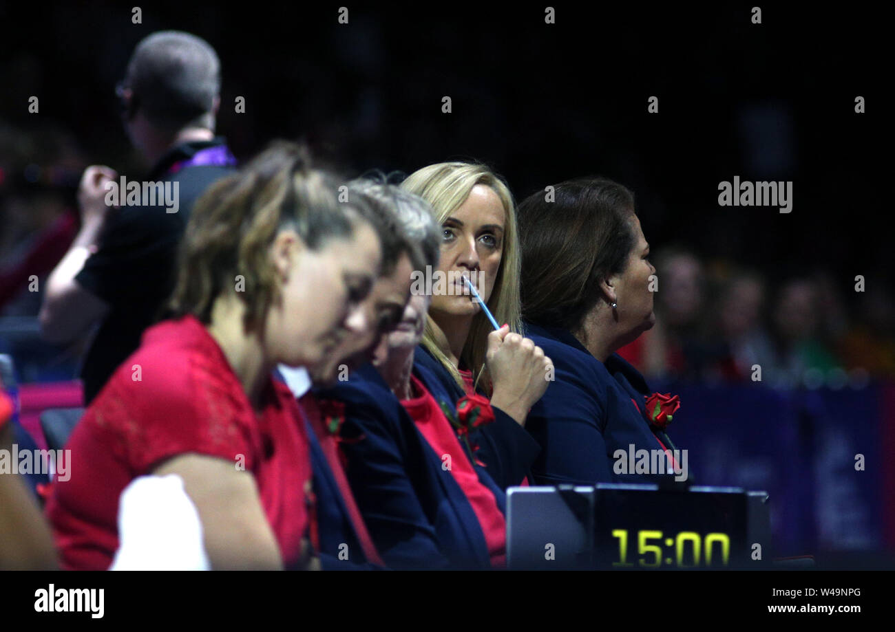 England coach Tracey Neville during the Netball World Cup match at the ...