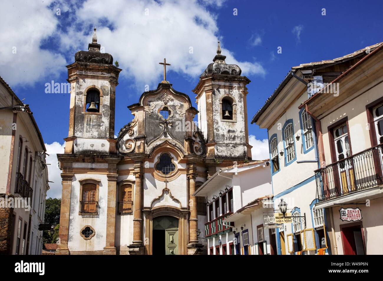 Brazil Ouro Preto village The Church of Igresa de Nossa Senhora do Pilar Unesco World Heritage Site Stock Photo