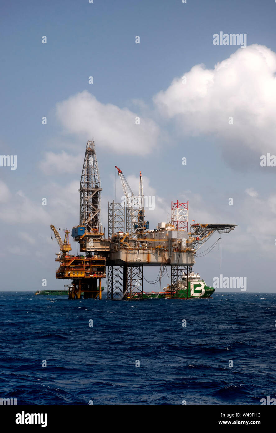 oil platform at south china sea during afternoon Stock Photo