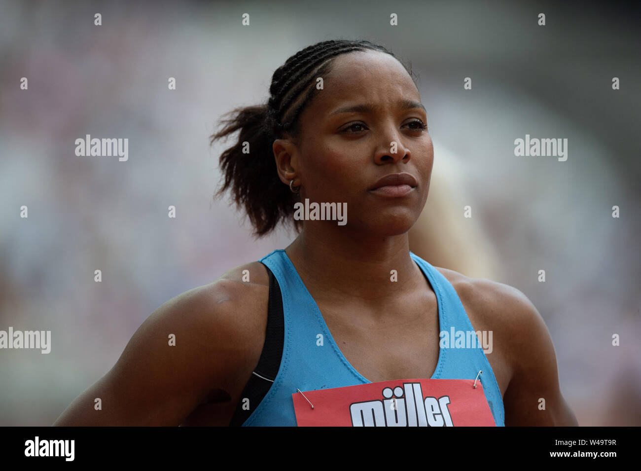 LONDON, ENGLAND 21st July Shelayna Oskan-Clarke before the 800m at the ...