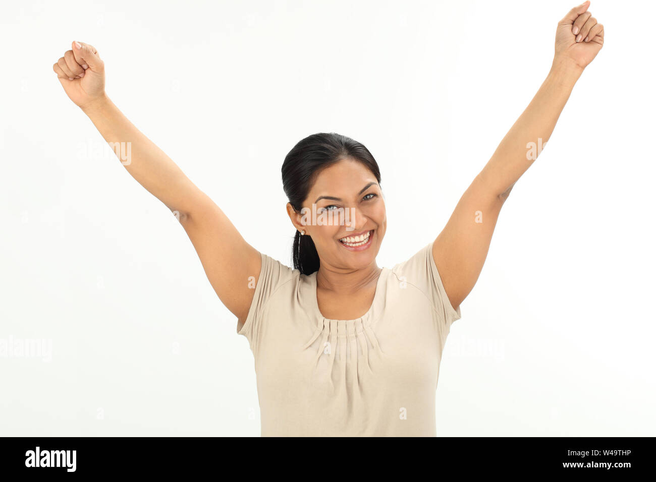 Portrait mature woman arms outstretched hi-res stock photography and ...