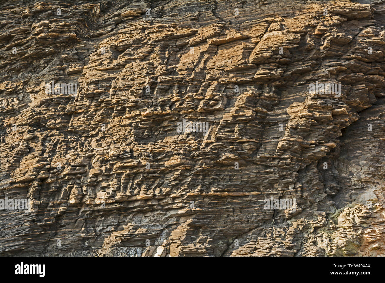 Fine textures on cliff rock face Stock Photo