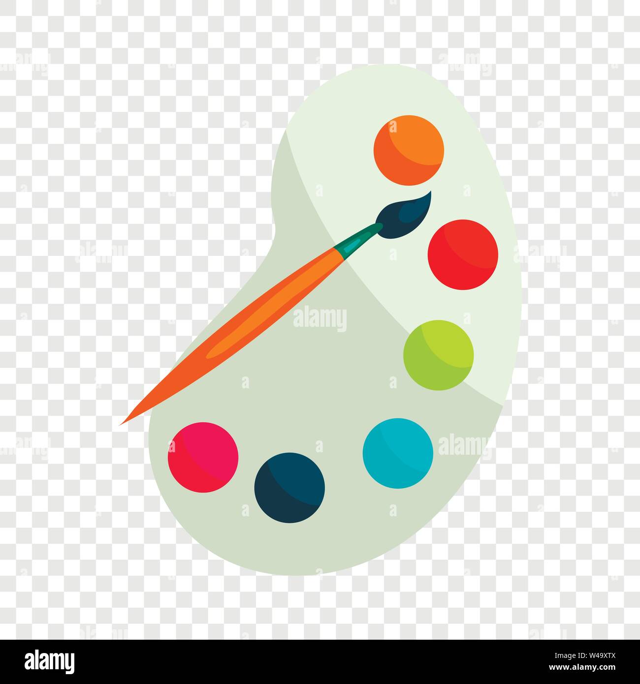 Palette with paints and brush icon, cartoon style Stock Vector Image ...