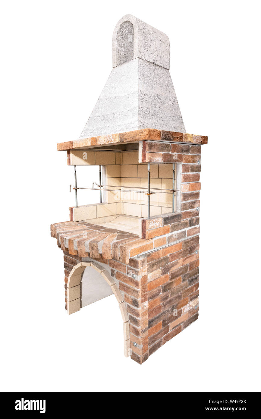 Unused Barbecue Open Fireplace For Cookout Food. Party Family Place.  Outdoor BBQ Grill. Open Summer Kitchen. New Barbeque Grill Made From Bricks  On Th Stock Photo - Alamy