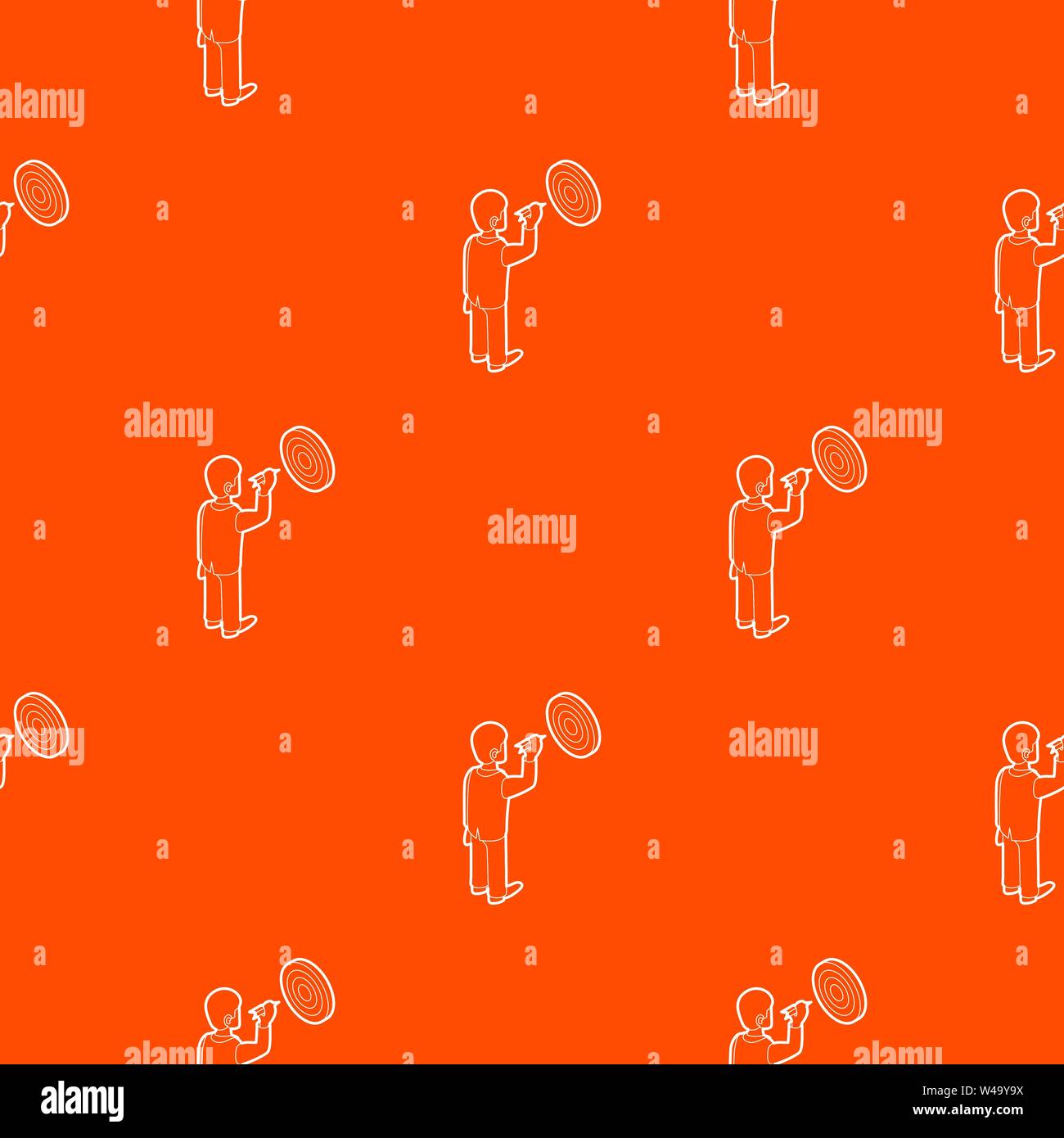 Businessman aiming at target pattern vector orange Stock Vector