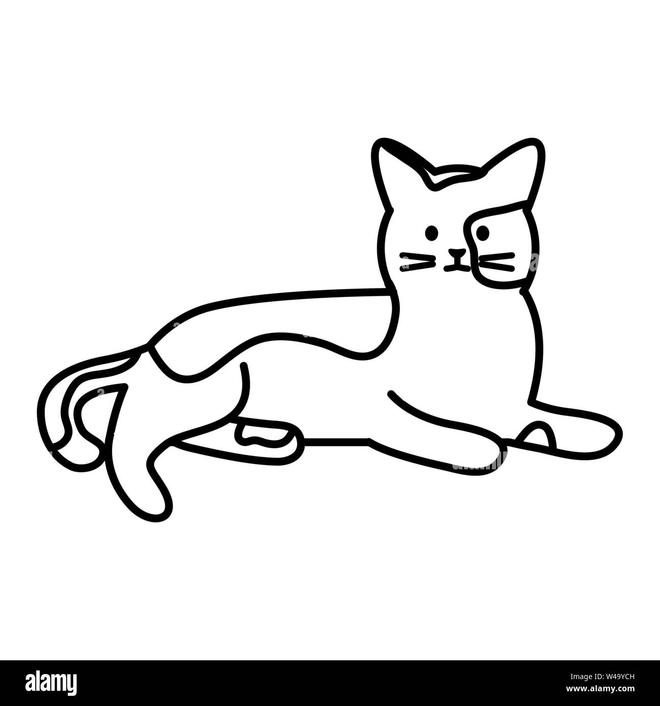 cute cat mascot adorable character vector illustration design Stock ...
