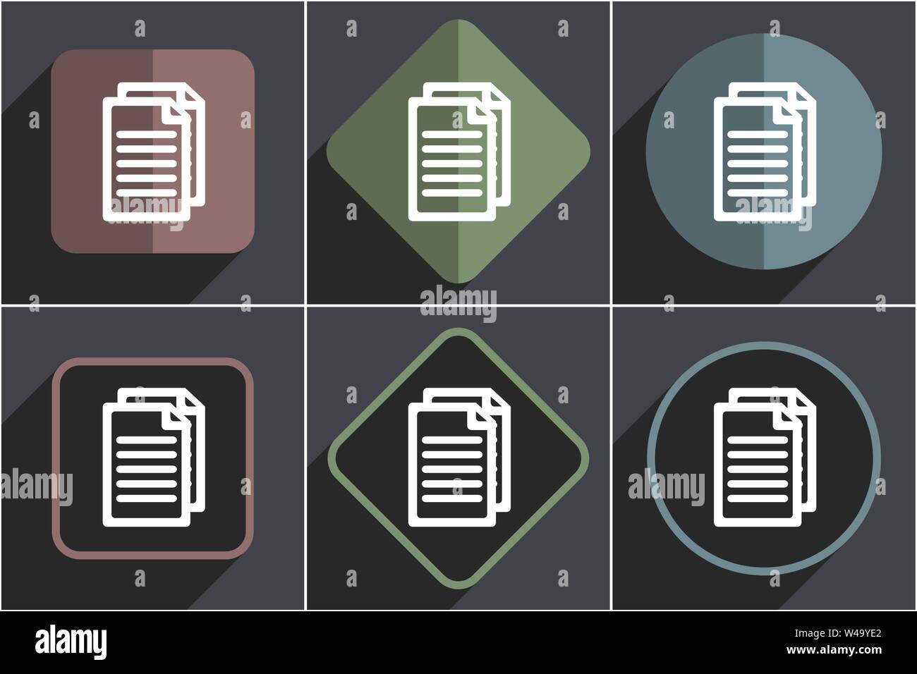 Document flat vector icons set Stock Vector Image & Art - Alamy