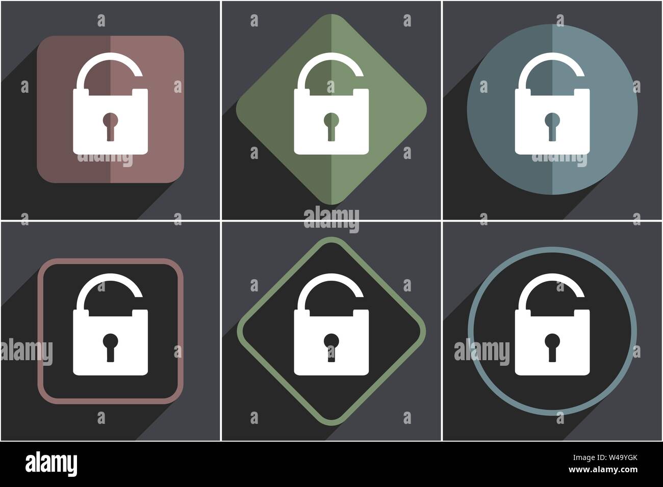 Padlock flat vector icons set Stock Vector Image & Art - Alamy