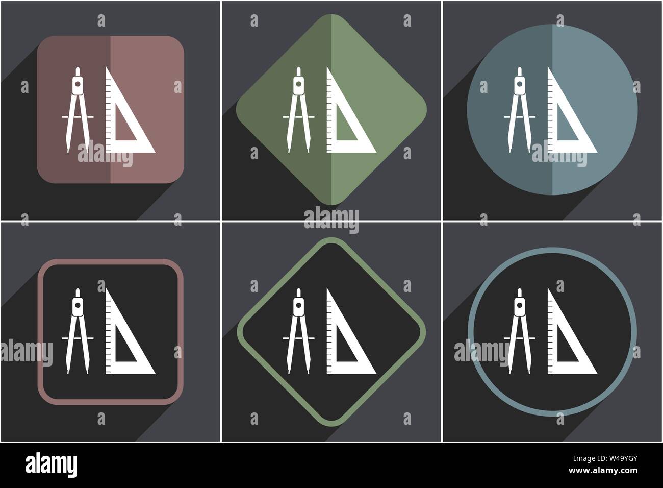 Learning flat vector icons set Stock Vector Image & Art - Alamy
