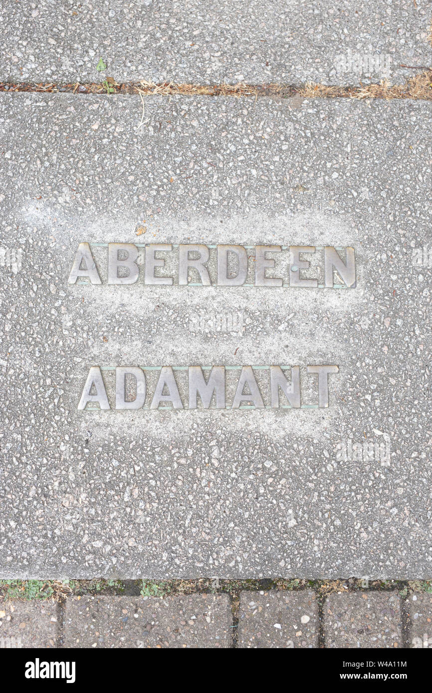 Aberdeen Adamant in steel on pavement in Tooting, London Stock Photo