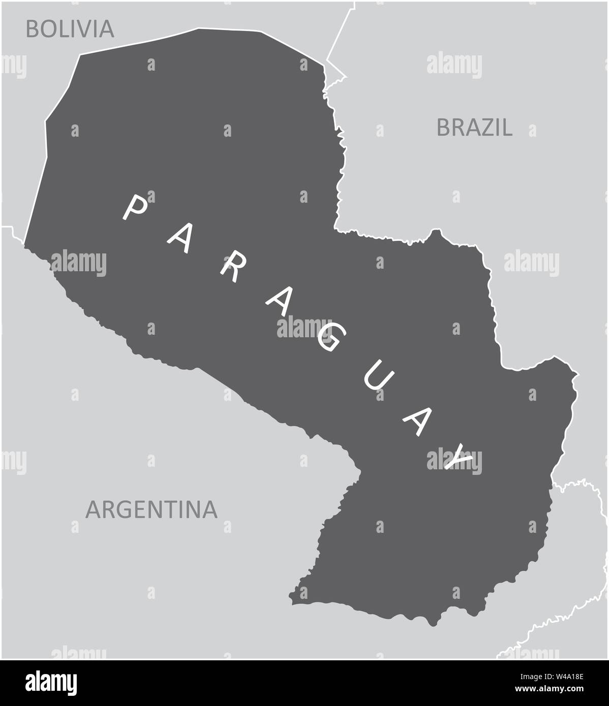 The Paraguay region map in South America Stock Vector Image & Art Alamy