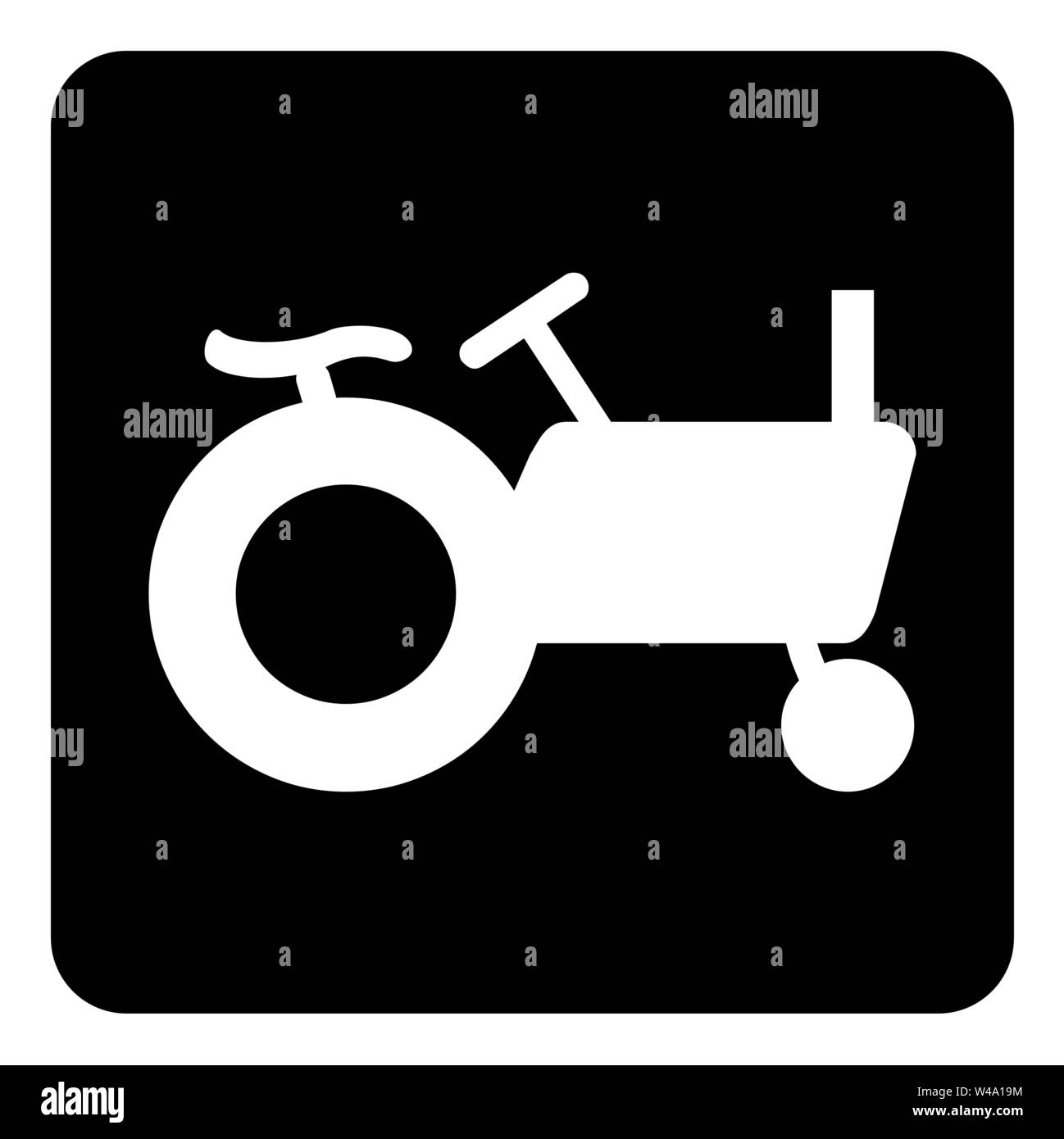 A black and white Tractor icon illustration Stock Vector Image & Art ...