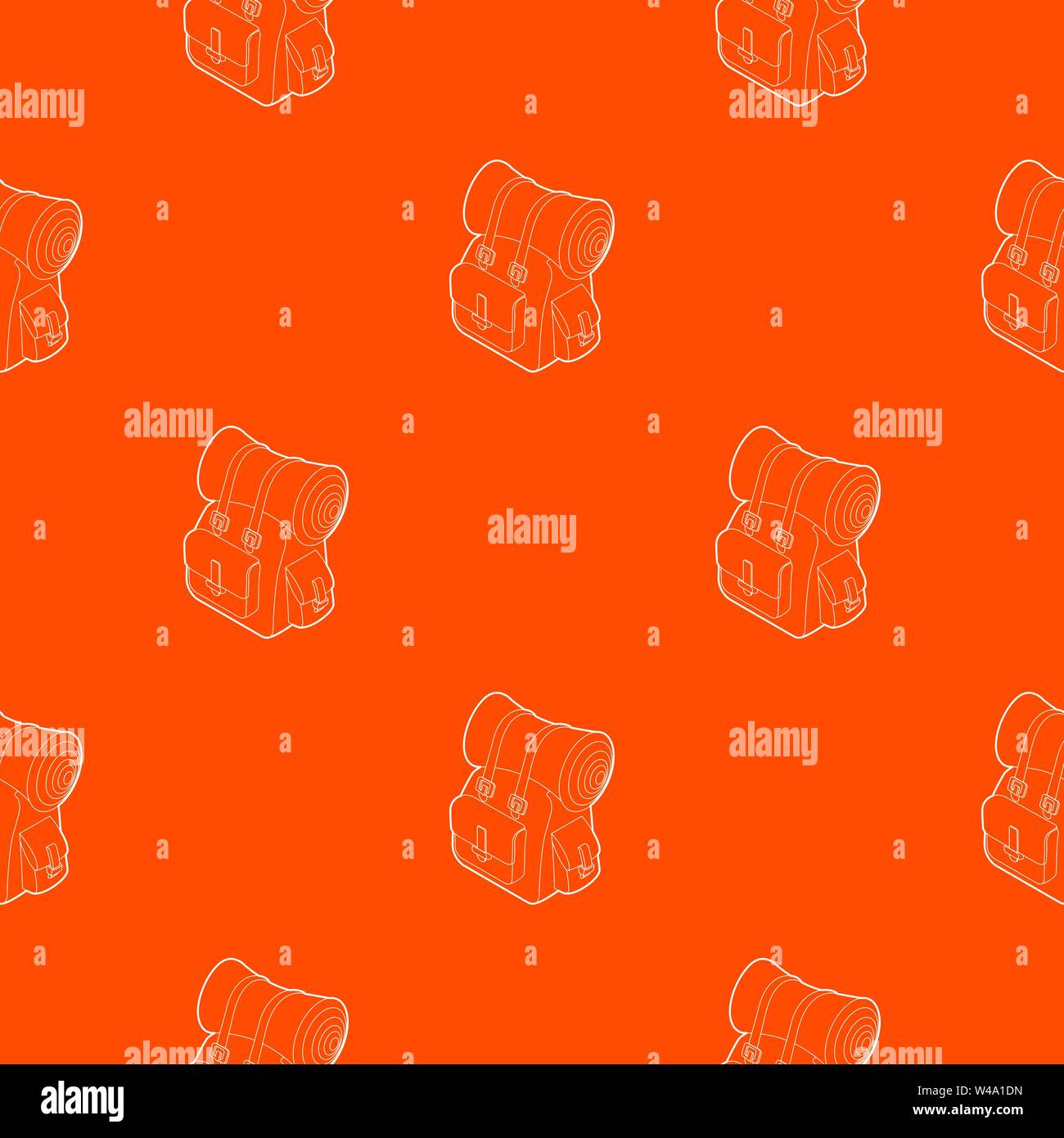 Backpack pattern vector orange Stock Vector