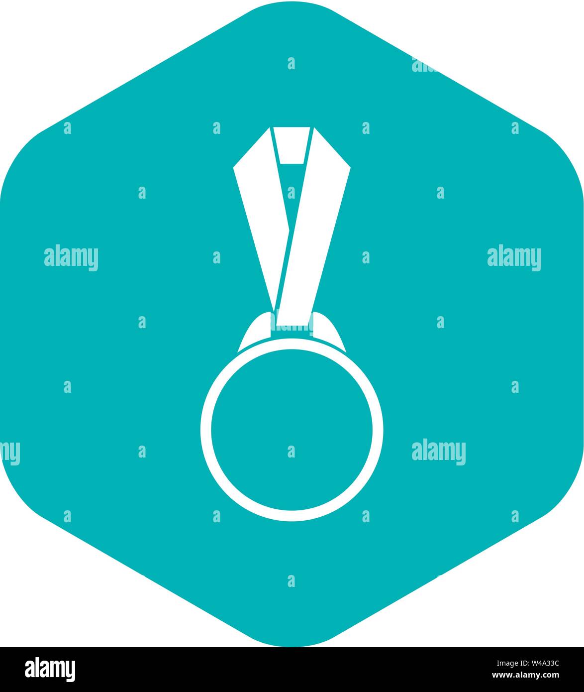 Round medal with ribbon icon, simple style Stock Vector Image & Art - Alamy