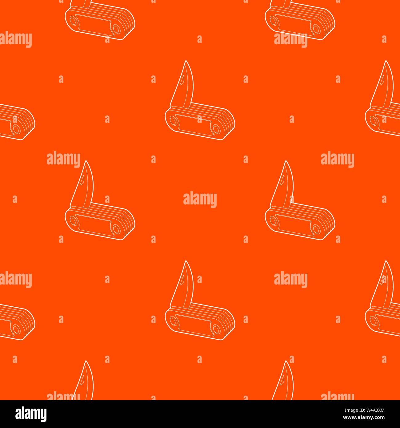 Penknife pattern vector orange Stock Vector