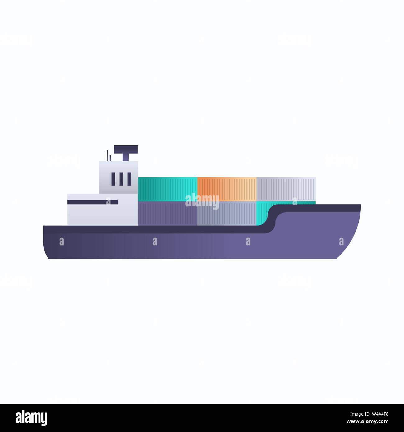 sea oil tanker cargo container ship icon transportation concept white background flat Stock Vector