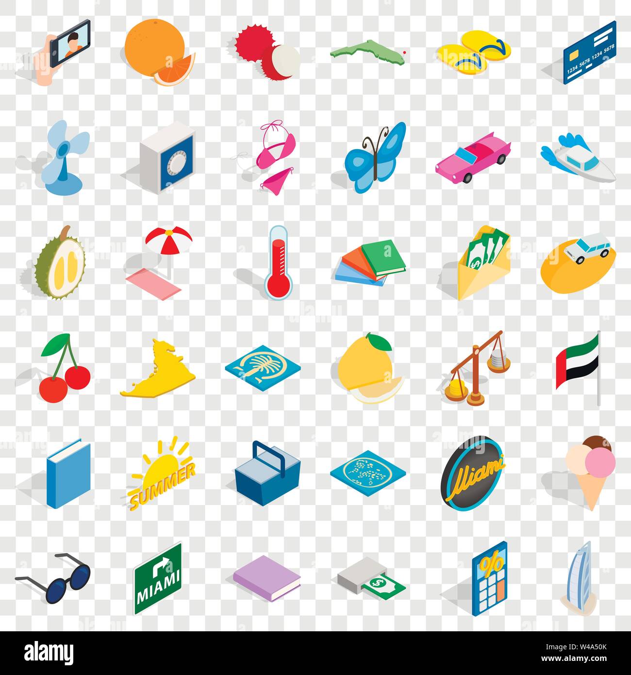 Happiness icons set, isometric style Stock Vector