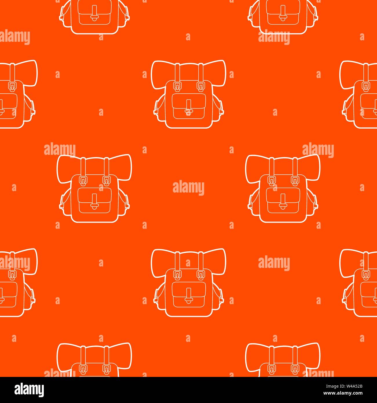 Backpack pattern vector orange Stock Vector