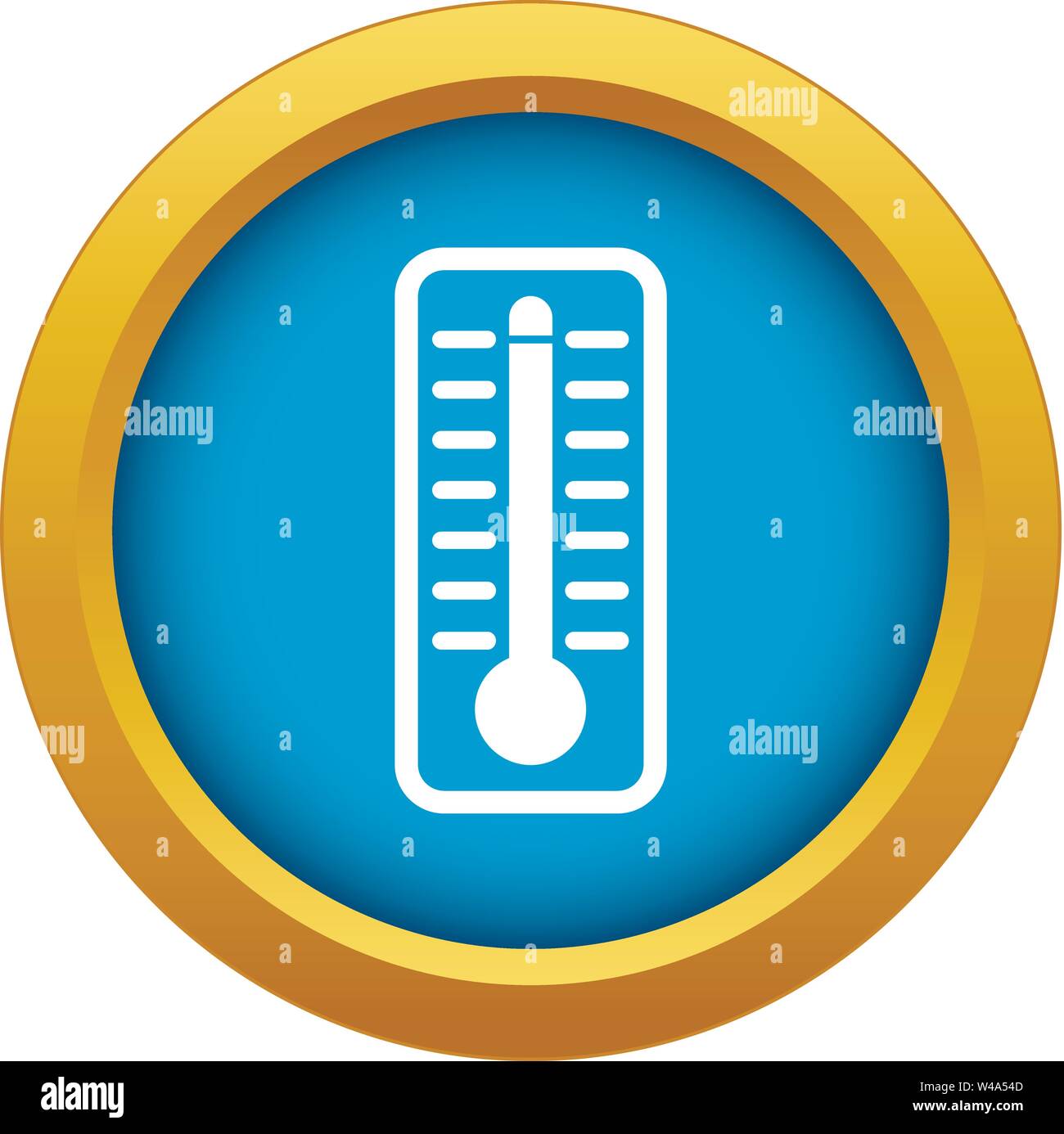 Thermometer indicates high temperature icon blue vector isolated Stock ...