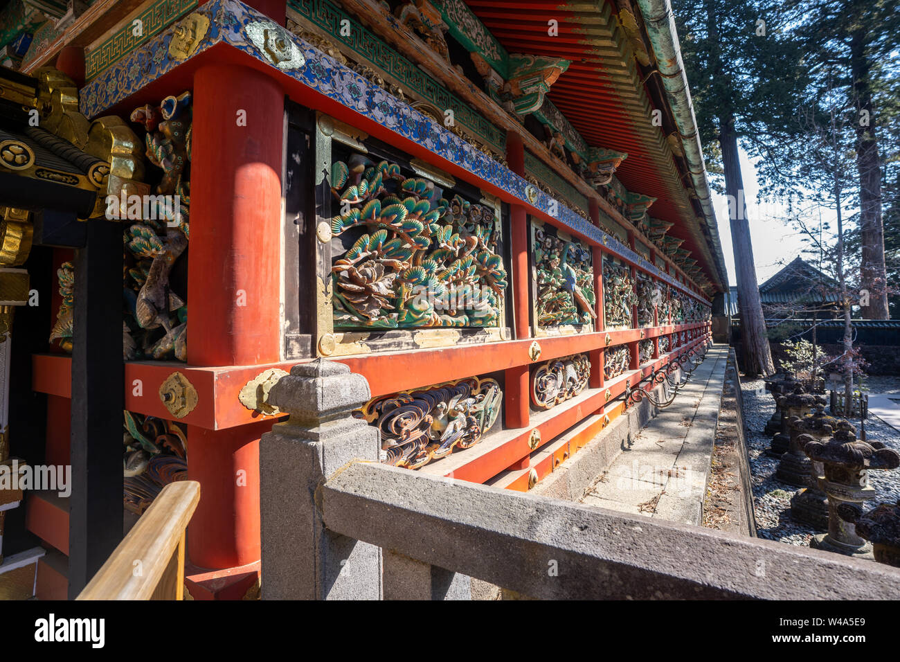 Yomeimon Gate. Japan's most ornate structure, giving off a grand and imposing air with its intricate decorations and features. Nikko, Japan Stock Photo