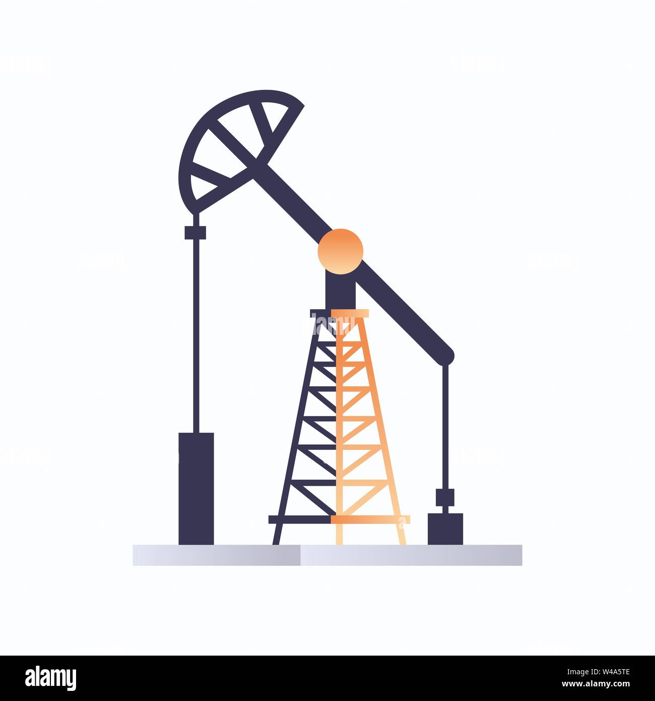 oil pump icon oil industry equipment fossil fuels production concept flat white background Stock Vector