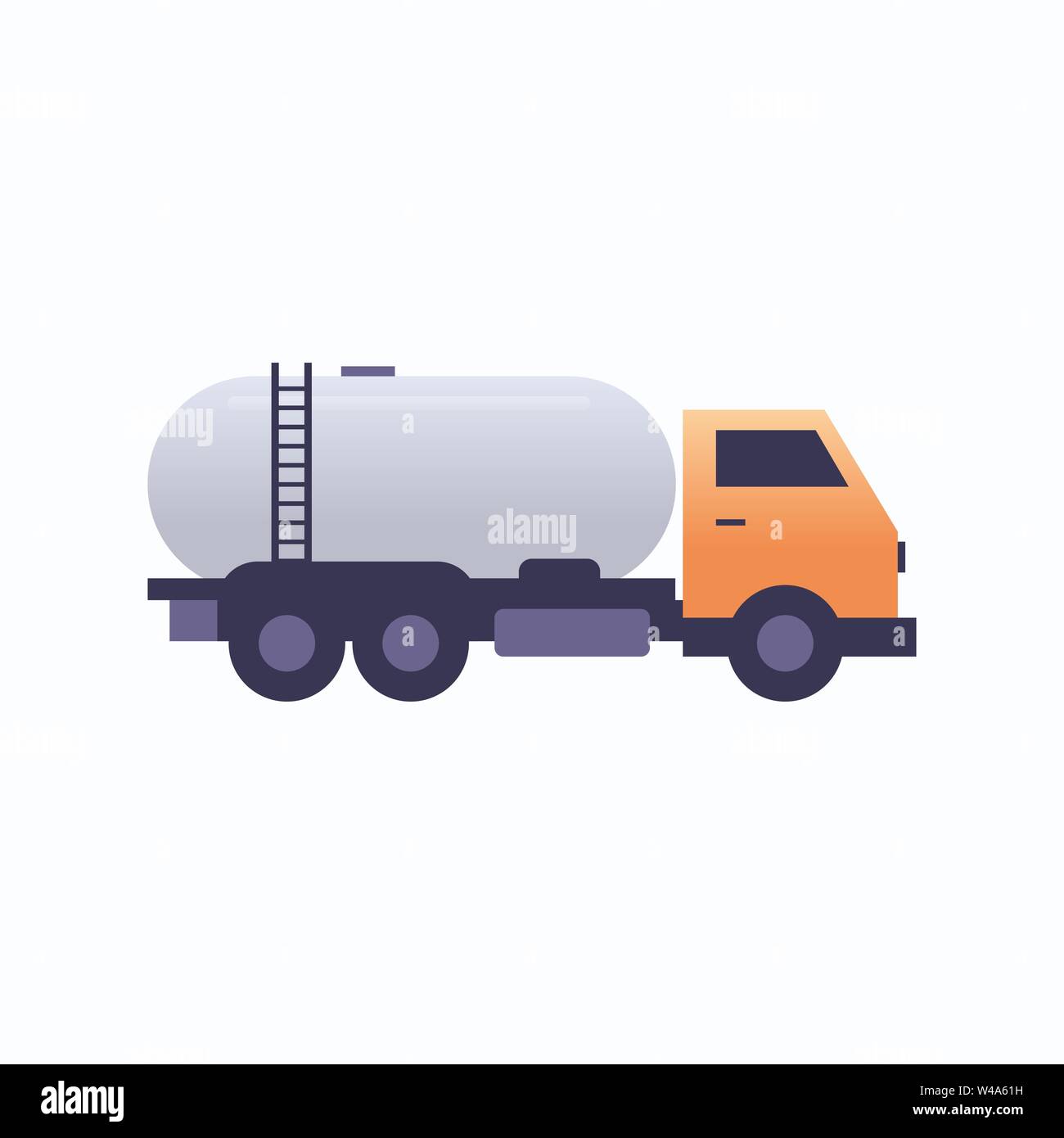 gas or oil tanker truck icon land transport logistic industrial transportation concept flat white background Stock Vector