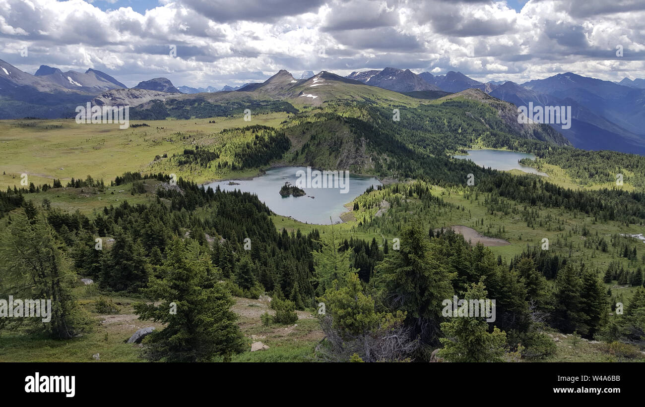 Birds Eye View of the Canadian Rockies Stock Photo