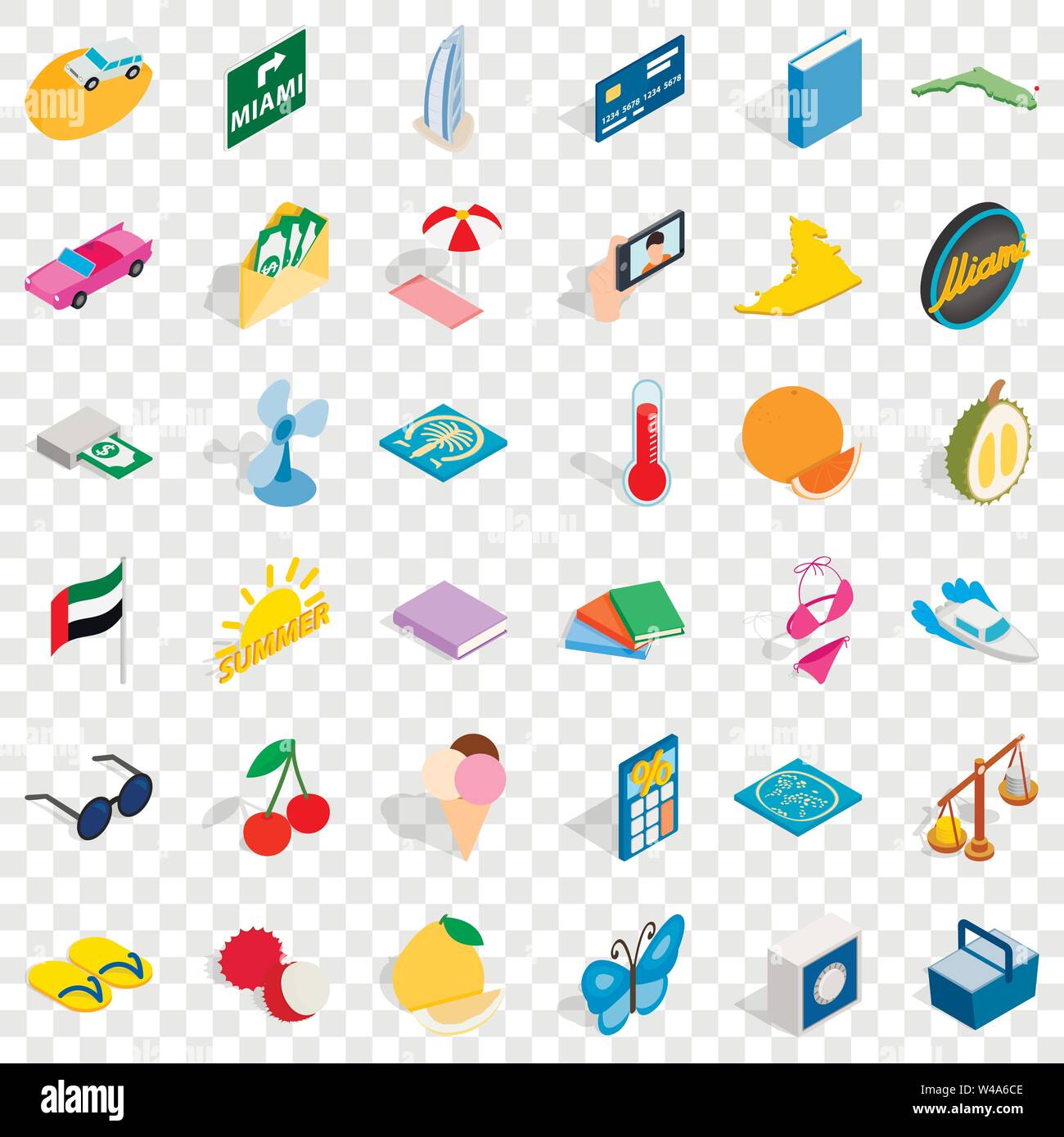 Umbrella icons set, isometric style Stock Vector