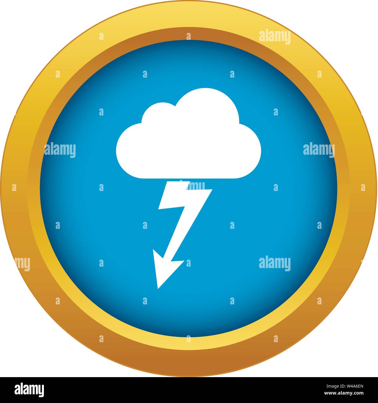 Cloud with lightning icon blue vector isolated Stock Vector Image & Art ...