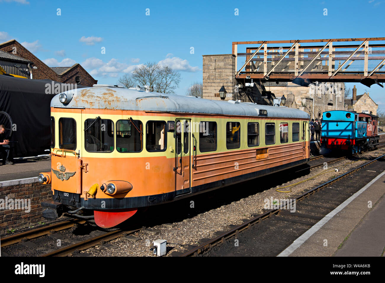 SJ (Swedish Railways) Y7 Railcar 1212 'HELGA' now preserved and operational in 2019 on the Nene Valley Railway at Wansford, UK Stock Photo