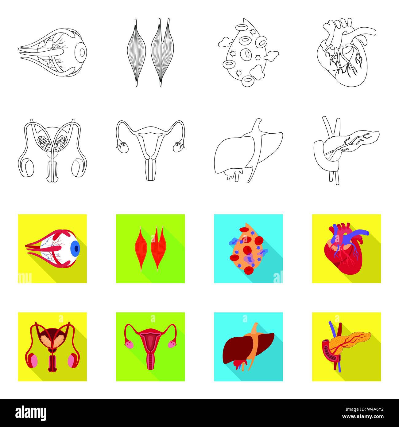 Isolated object of biology and scientific sign. Set of biology and ...