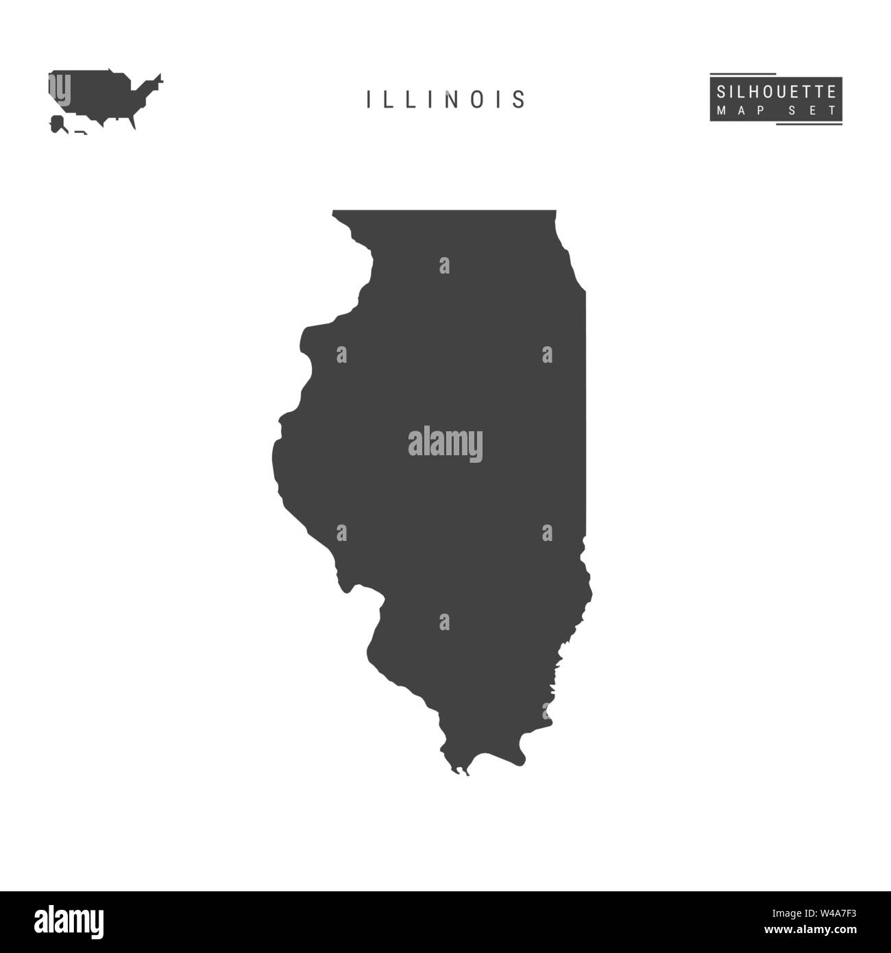Illinois US State Blank Vector Map Isolated on White Background. High ...